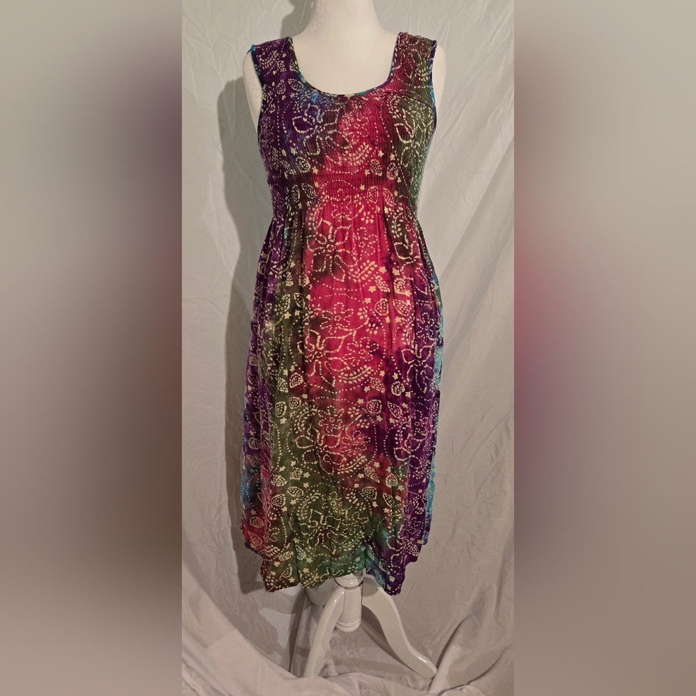 BOHO Multicolor Boho Sleeveless Women's Dress